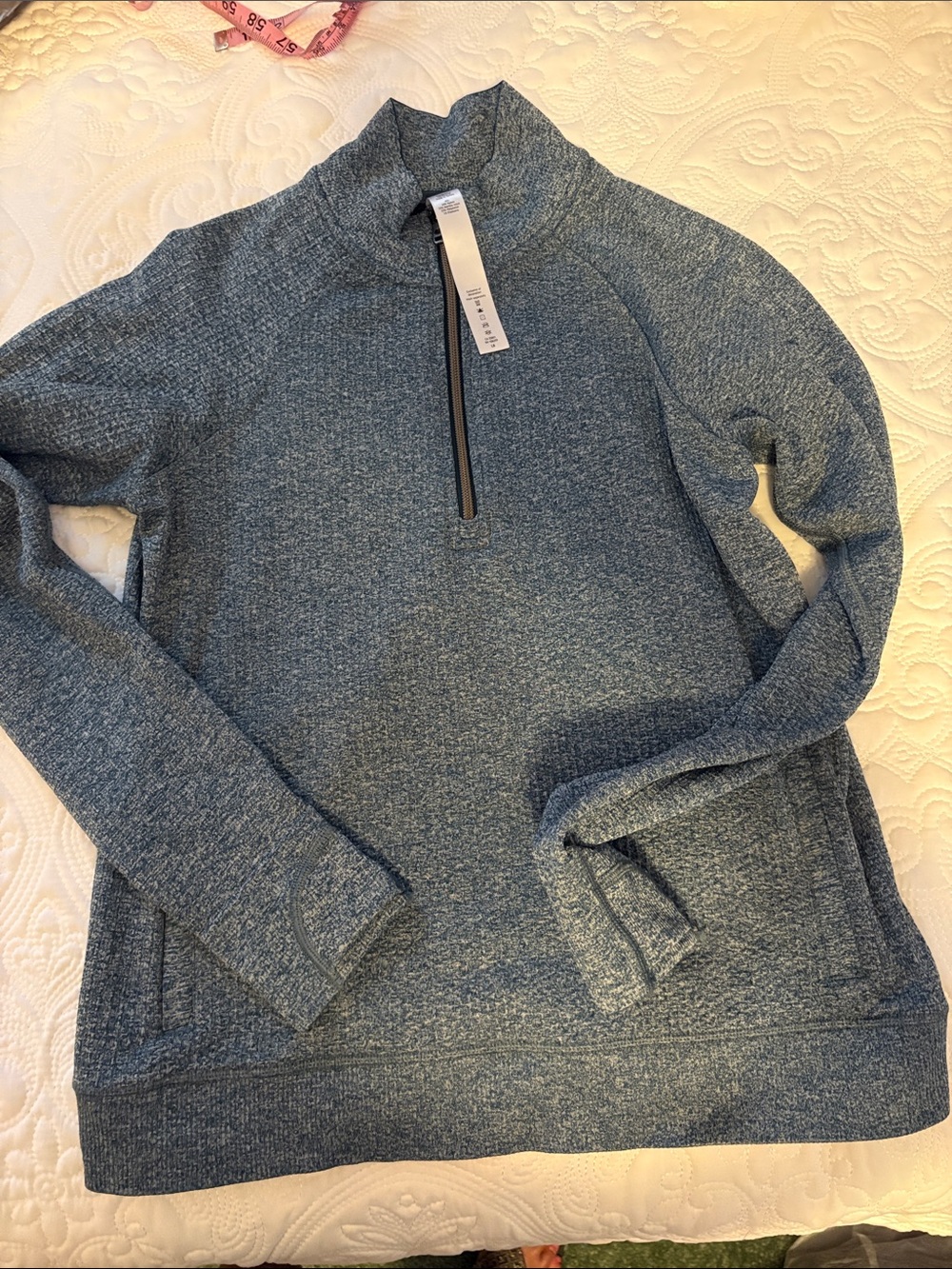 lululemon athletica Engineered Warmth Teal Heather Quarter-Zip Pullover